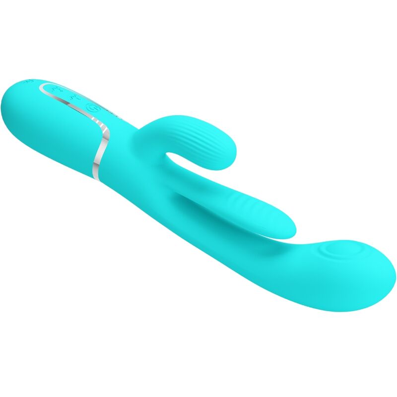 PRETTY LOVE - SHANIA TRIPLE RABBIT VIBROMASSEUR MULTIFONCTION 3 EN 1 BLEU