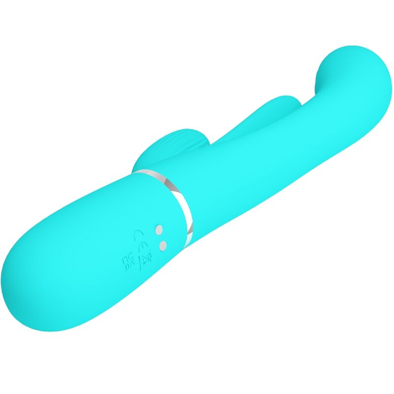PRETTY LOVE - SHANIA TRIPLE RABBIT VIBROMASSEUR MULTIFONCTION 3 EN 1 BLEU