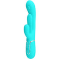 PRETTY LOVE - SHANIA TRIPLE RABBIT VIBROMASSEUR MULTIFONCTION 3 EN 1 BLEU