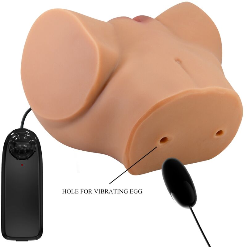 CRAZY BULL - EMILIA ASS VIBRATOR MIT REALISTISCHER VAGINA UND ANUS-FLEISCH-FERNBEDIENUNG