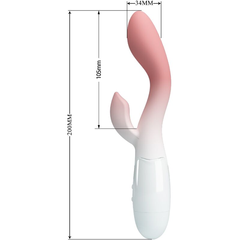 PRETTY LOVE - VIBROMASSEUR POINT G BRIGHTY + STIMULATEUR CLITORIDIEN 30 VIBRATIONS ROSE