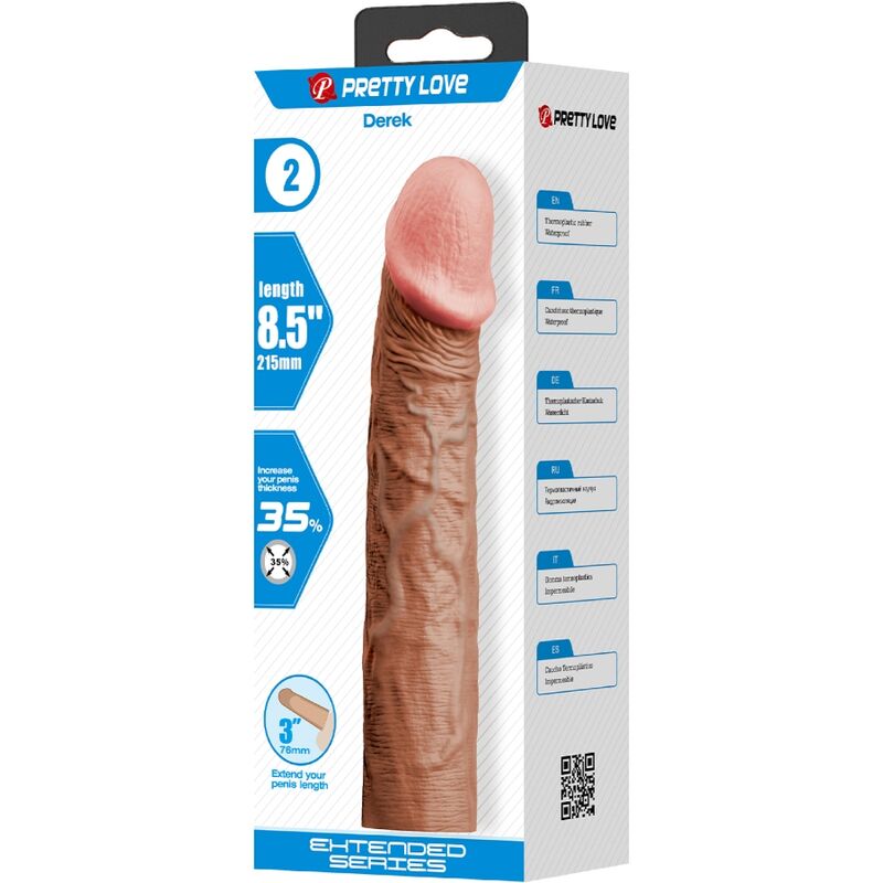 PRETTY LOVE - PÉNIS EXTENSIBLE DE 7,6 CM DEREK MULATTE