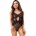 LIVCO CORSETTI FASHION - BODY PAULA LC 20209 AVEC ORNEMENTS EN DENTELLE NOIRE S/M