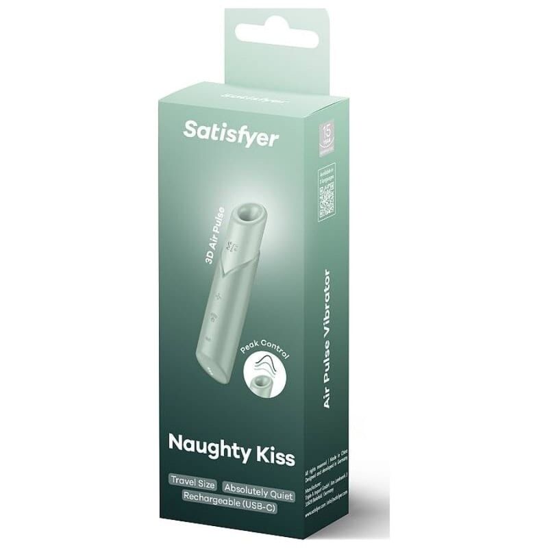 SATISFYER - STIMULATEUR CLITORIDIEN NAUGHTY KISS WAVE AIGUE-MARINE