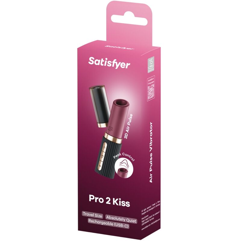 SATISFYER - PRO 2 KISS WAVE STIMULATEUR CLITORIDIEN GRENAT / NOIR