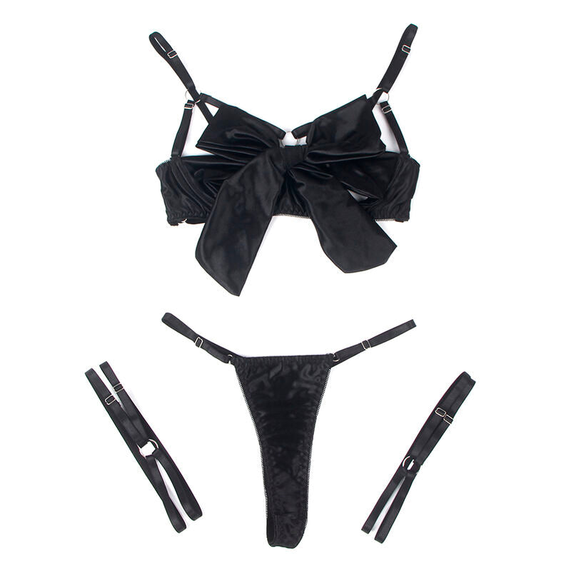 SUBBLIME - 955205 BH-SET MIT VERSTELLBARER SCHWARZER SCHLEIFE L/XL