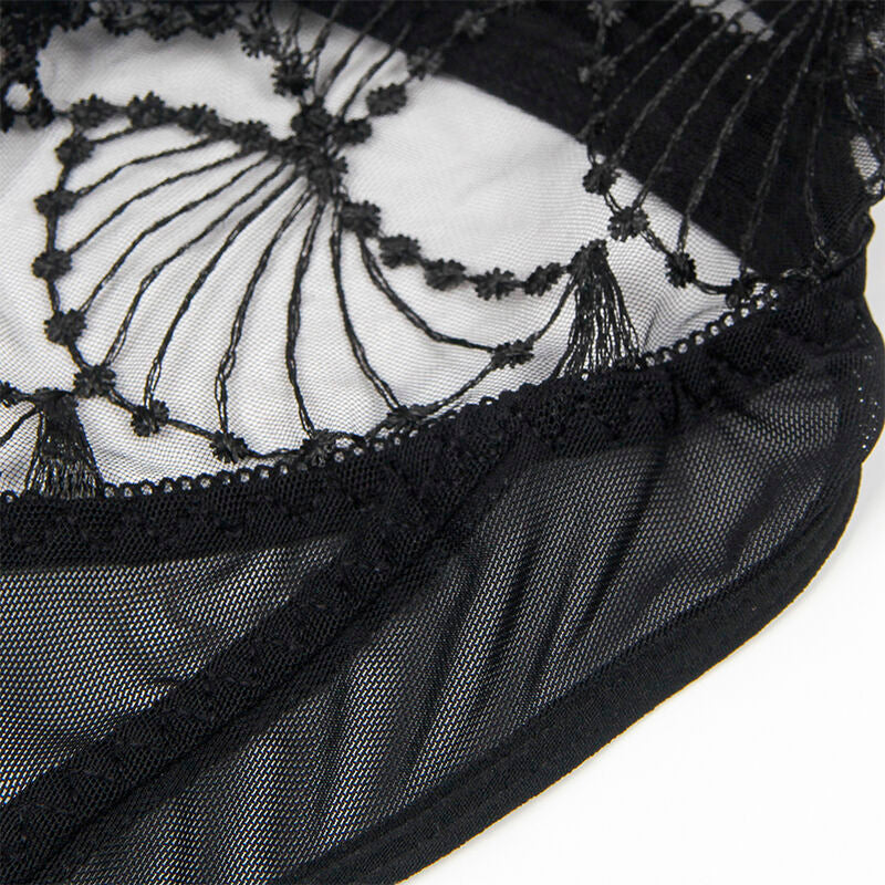 SUBBLIME - 955212 BODY TRANSPARENT AVEC DENTELLE NOIRE CREUSE S/M