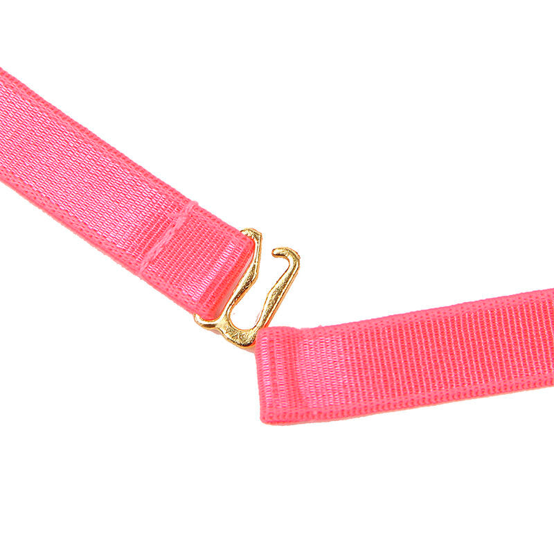 SUBBLIME - 955298 ENSEMBLE SOUTIEN-GORGE AVEC COLLIER ET DÉTAILS DE JAMBE ROSE FLUORESCENT S/M