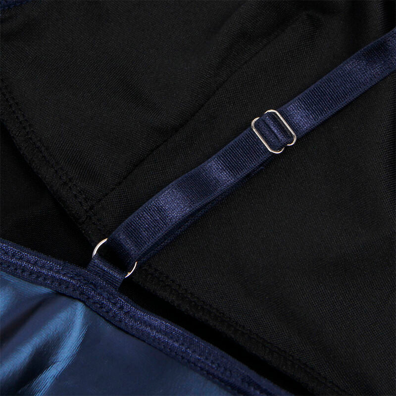 SUBBLIME - 955427 ROBE À BRETELLES EN CUIR BLEUES L/XL