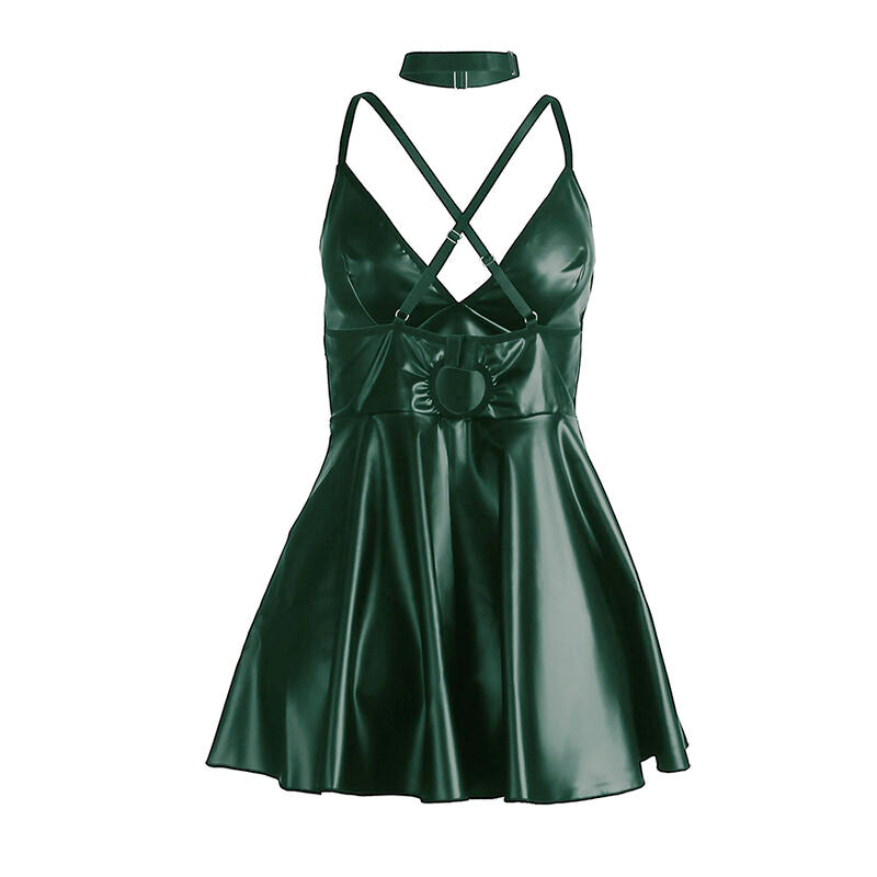 SUBBLIME - 955434 KLEID MIT GRÜNEN LEDERTRÄGERN S/M
