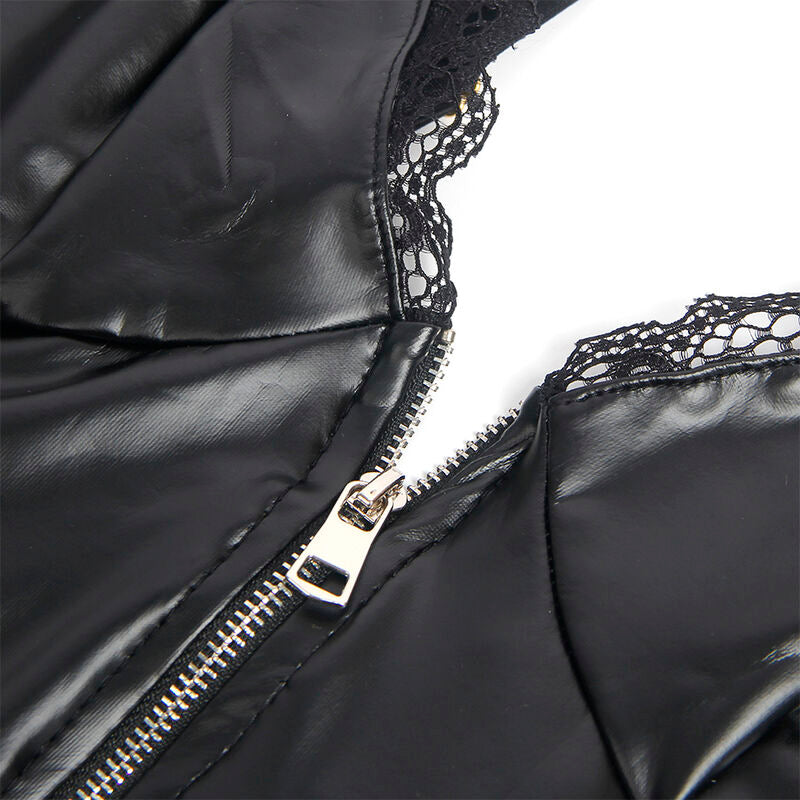 SUBBLIME - 955465 BODY NOIR EN CUIR AVEC FERMETURE ÉCLAIR L/XL