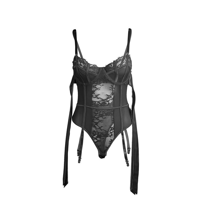 SUBBLIME - 955502 BODY SANS MANCHES AVEC NŒUDS ET JARRETELLES NOIR L/XL