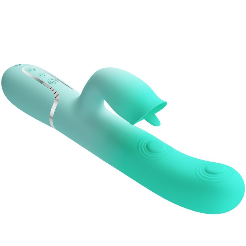 PRETTY LOVE - GIGI VIBRO-LAPIN MULTIFONCTION VERT D'EAU