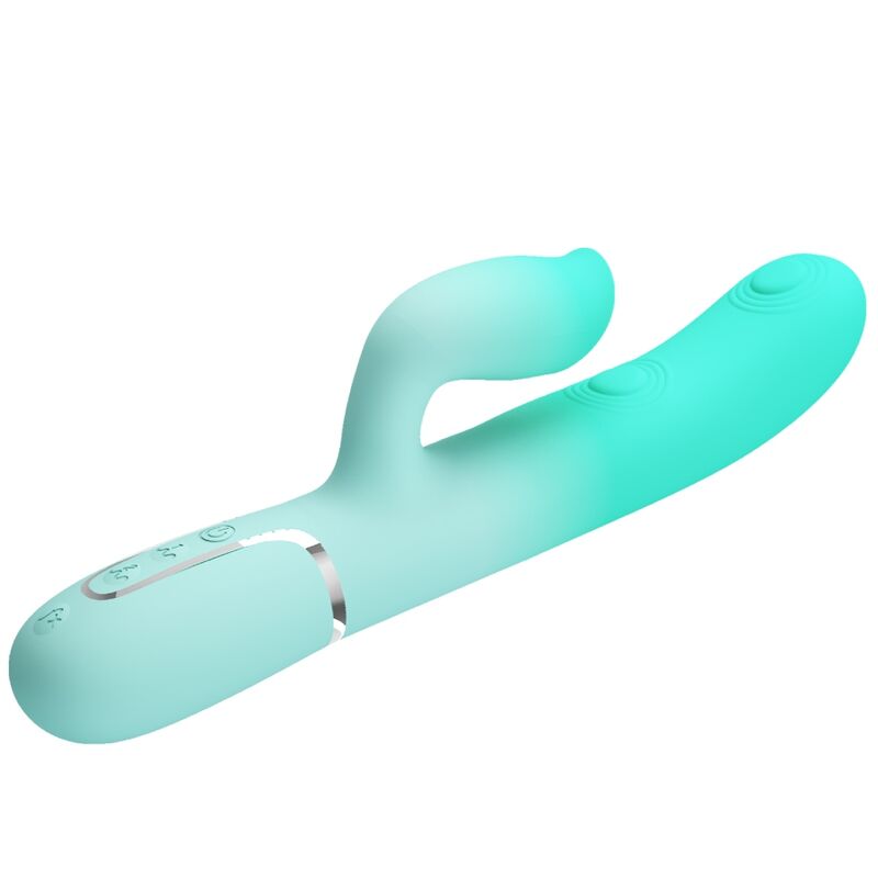 PRETTY LOVE - GIGI VIBRO-LAPIN MULTIFONCTION VERT D'EAU