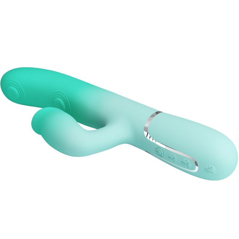 PRETTY LOVE - GIGI VIBRO-LAPIN MULTIFONCTION VERT D'EAU