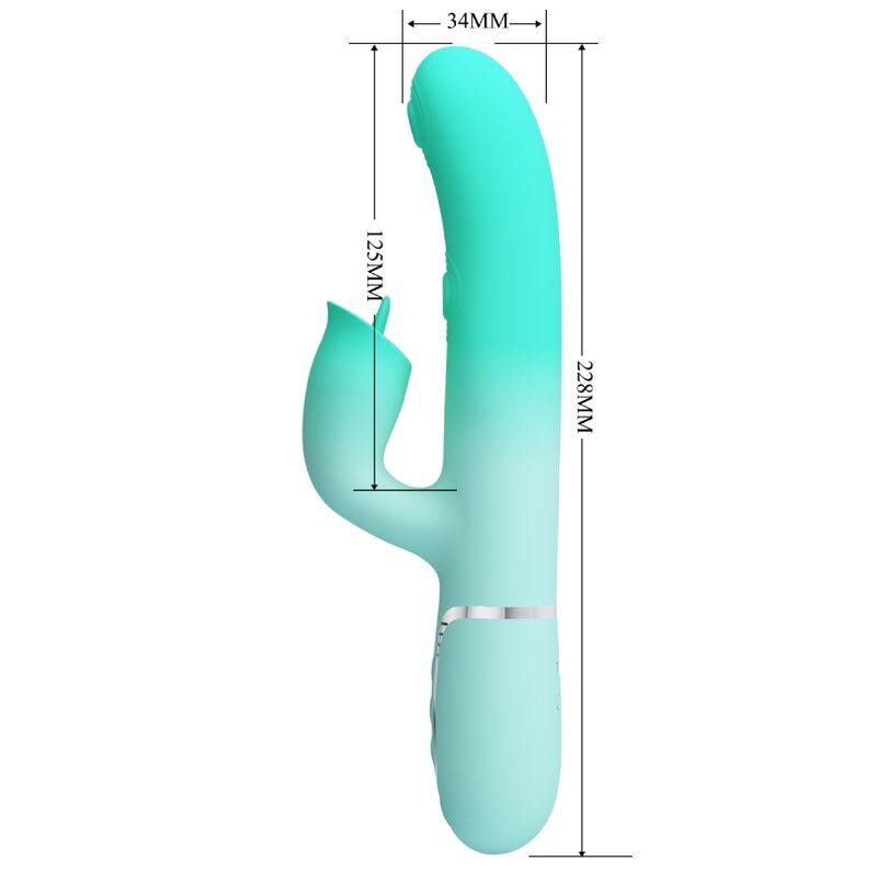 PRETTY LOVE - GIGI VIBRO-LAPIN MULTIFONCTION VERT D'EAU