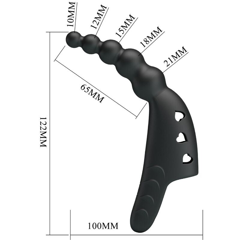 PRETTY LOVE - VIBROMASSEUR DE DOIGT JORDIN 10 VIBRATIONS NOIR