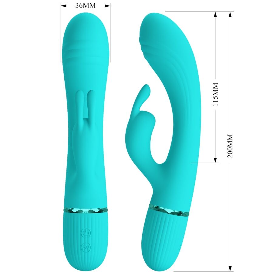 PRETTY LOVE - SCOCCO VIBRATEUR LAPIN TURQUOISE