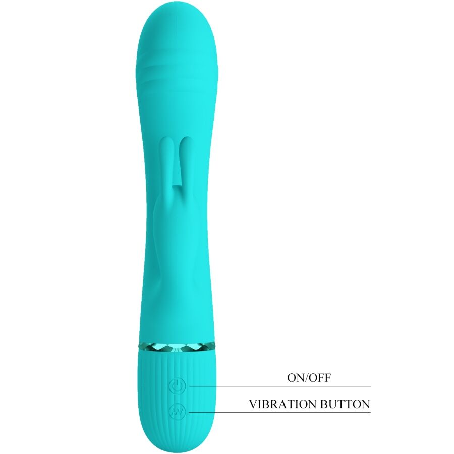 PRETTY LOVE - SCOCCO VIBRATEUR LAPIN TURQUOISE