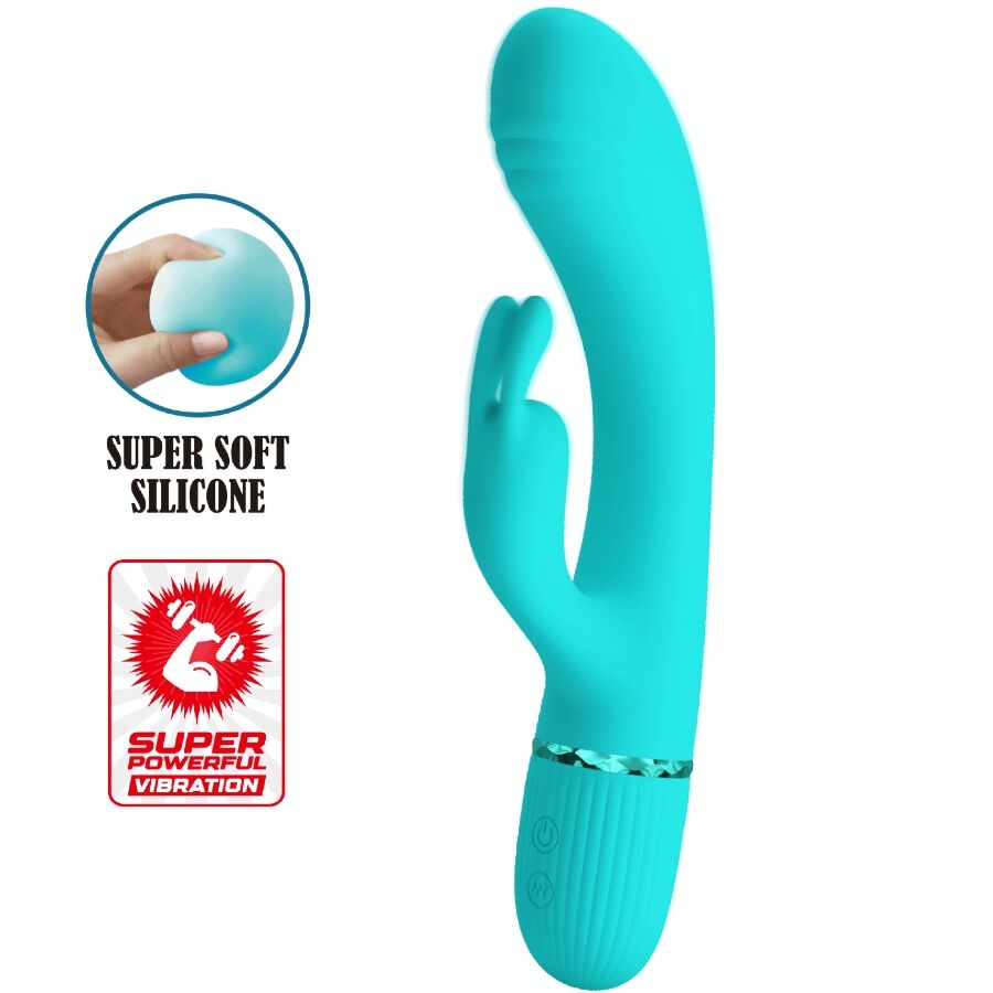 PRETTY LOVE - SCOCCO VIBRATEUR LAPIN TURQUOISE