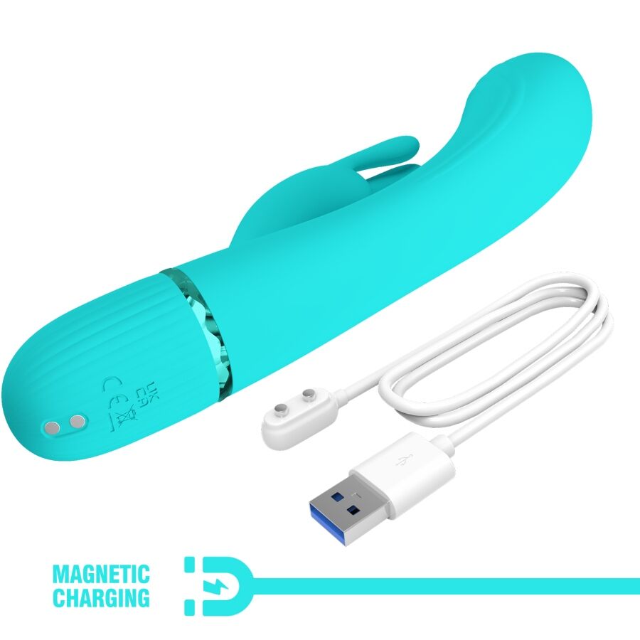 PRETTY LOVE - SCOCCO VIBRATEUR LAPIN TURQUOISE