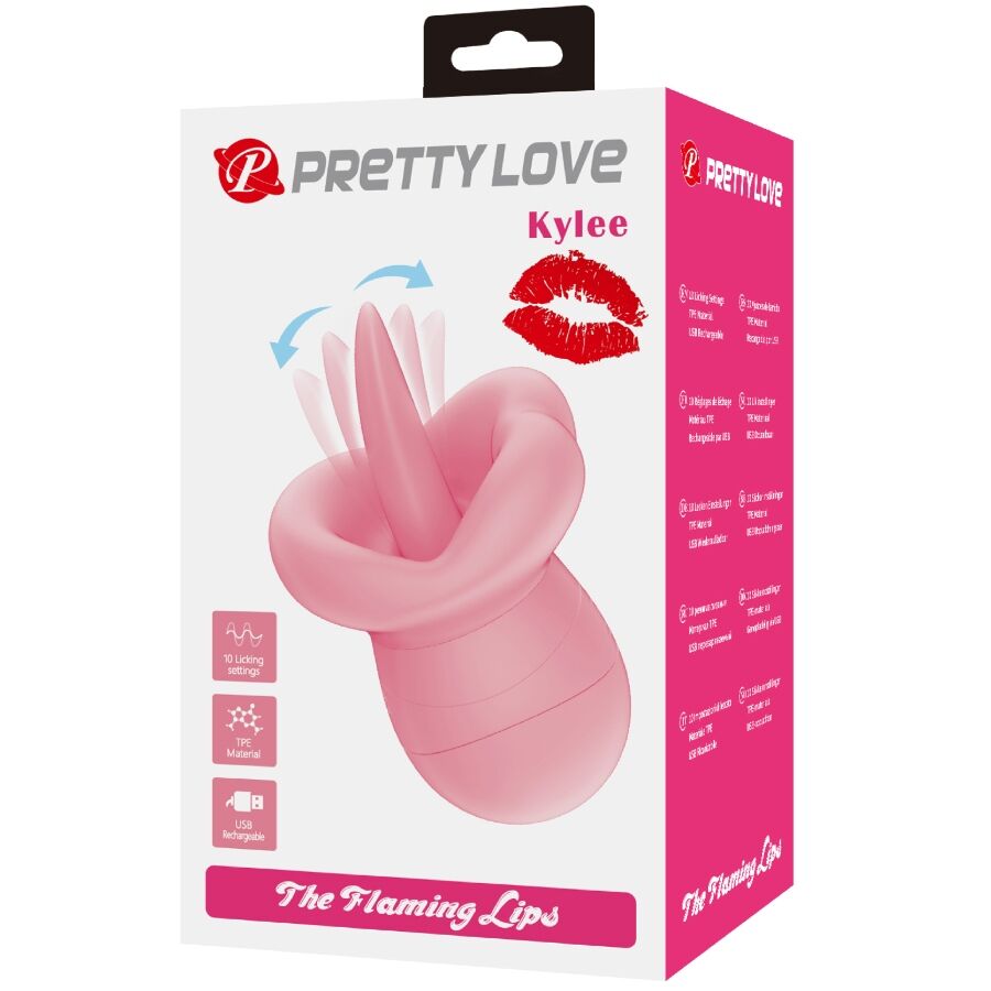 PRETTY LOVE - KYLEE STIMULATEUR LANGUE-CLITORIS 10 VIBRATIONS NUDE ROSE