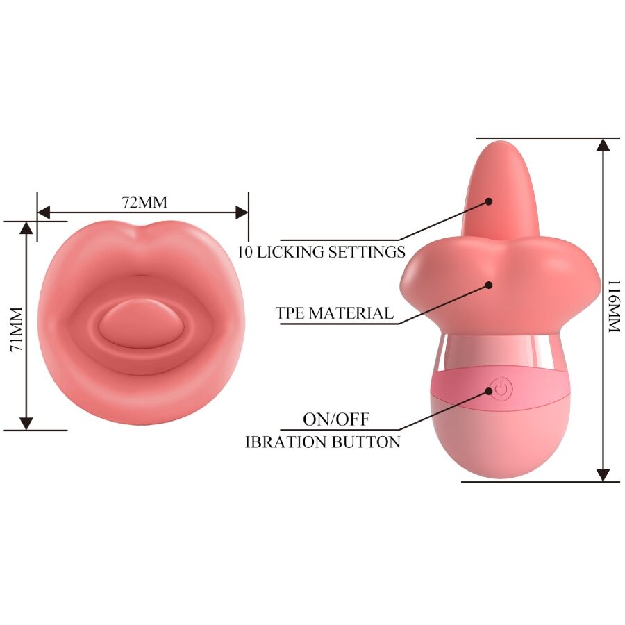 PRETTY LOVE - KYLEE STIMULATEUR LANGUE-CLITORIS 10 VIBRATIONS NUDE ROSE