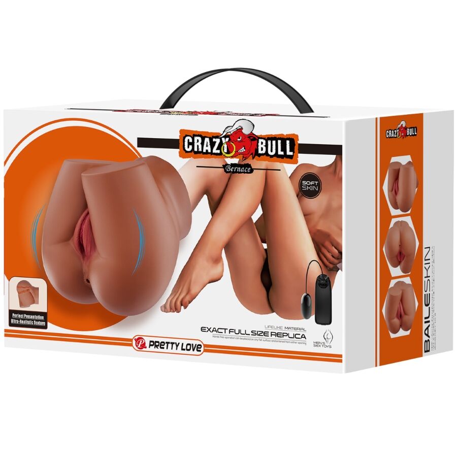 CRAZY BULL - VIBREUR DE FESSES BERNACE AVEC VAGIN ET ANUS RÉALISTES TÉLÉCOMMANDE