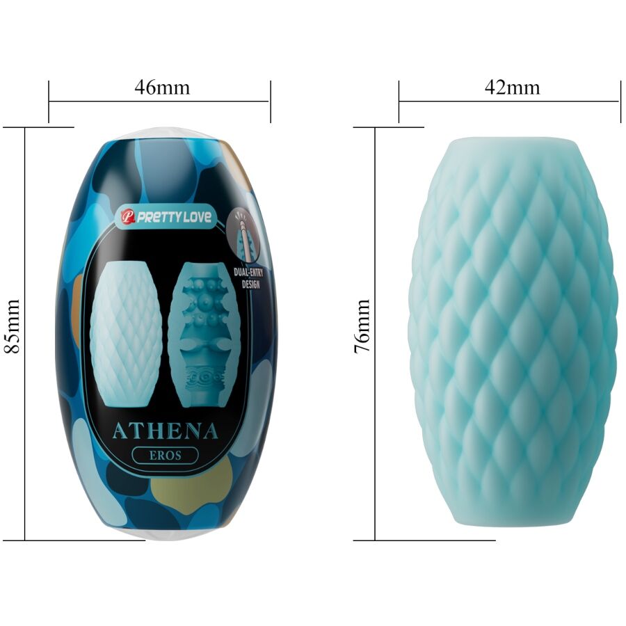 PRETTY LOVE - ATHENA EROS MASTURBATEUR MASCULIN EN SILICONE, BLEU CIEL