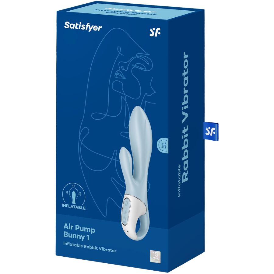 SATISFYER - AIR PUMP BUNNY 1 VIBRATEUR LAPIN GONFLABLE BLEU