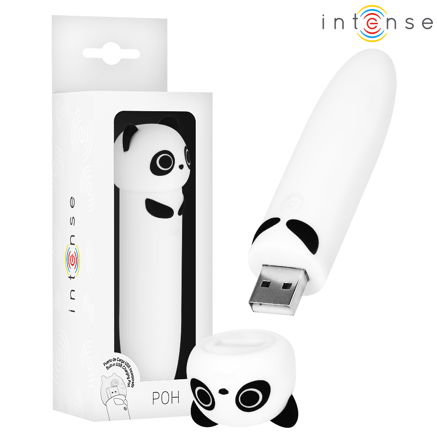 INTENSE - BALLE VIBRANTE POH PANDA, RECHARGEABLE USB, 10 X 2,2 CM