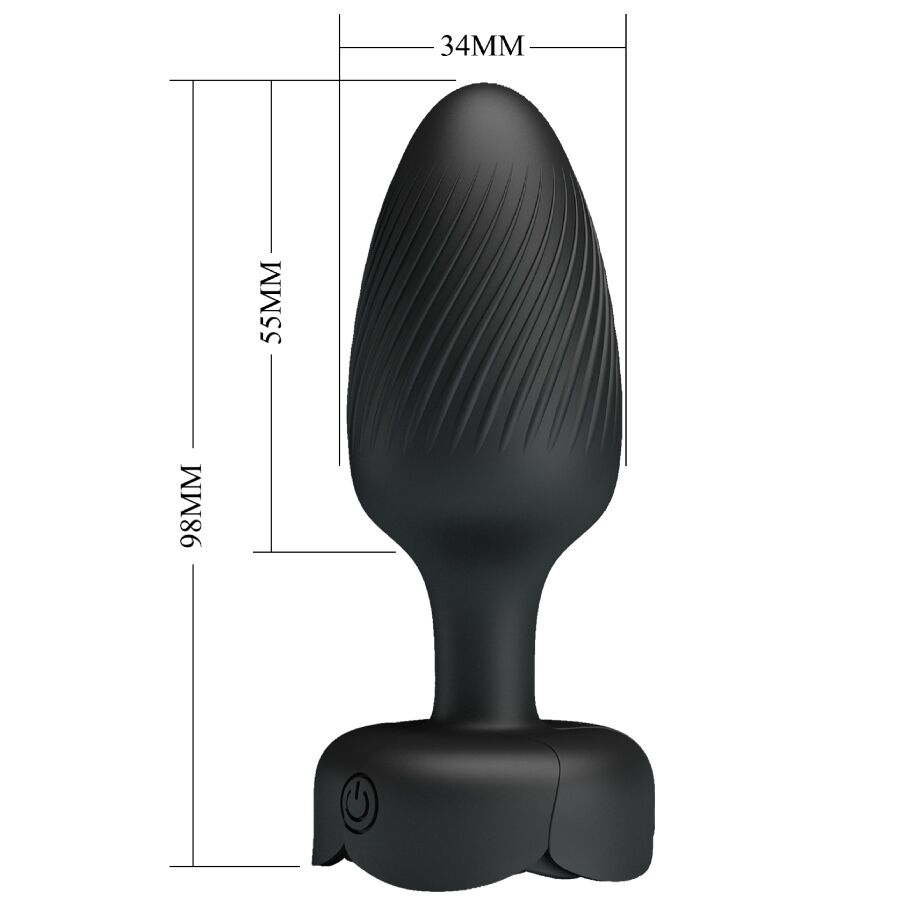 PRETTY LOVE - PLUG ANAL OSBORN LUMIÈRE LED NOIR 9,8 CM