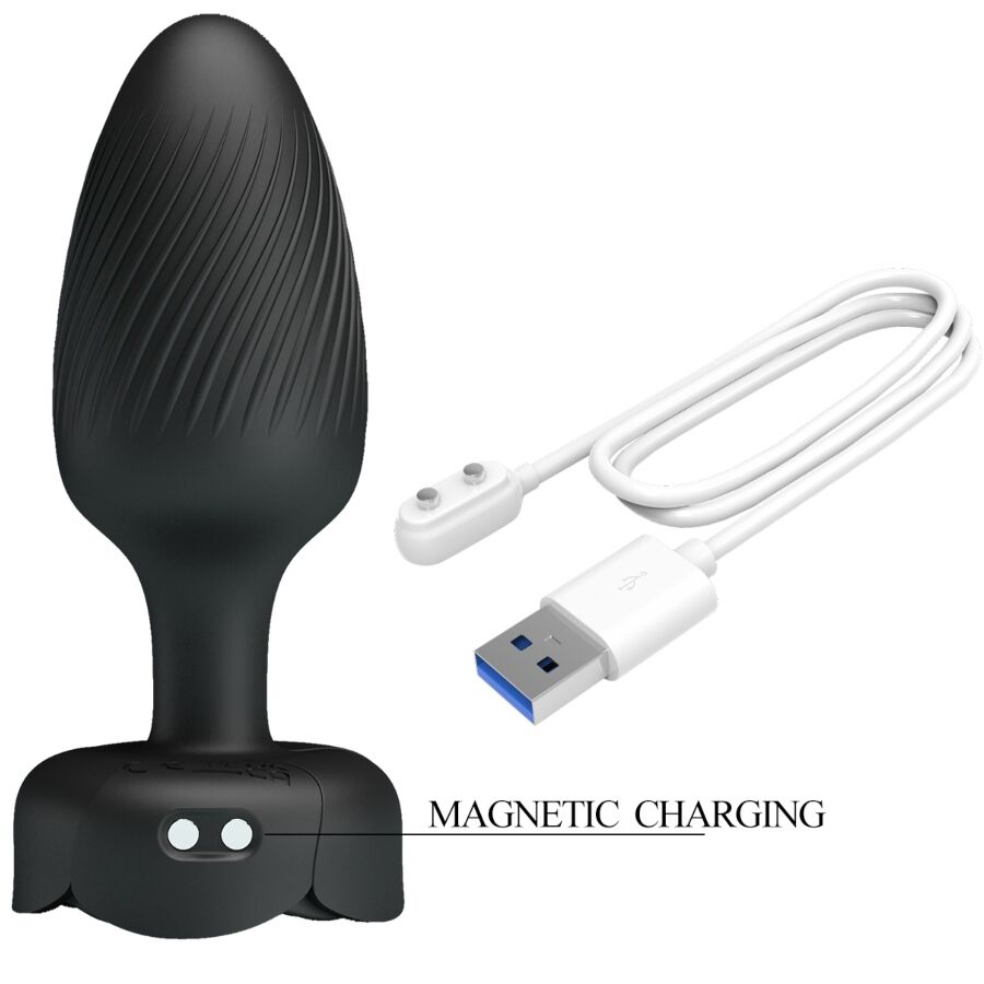 PRETTY LOVE - PLUG ANAL OSBORN LUMIÈRE LED NOIR 9,8 CM