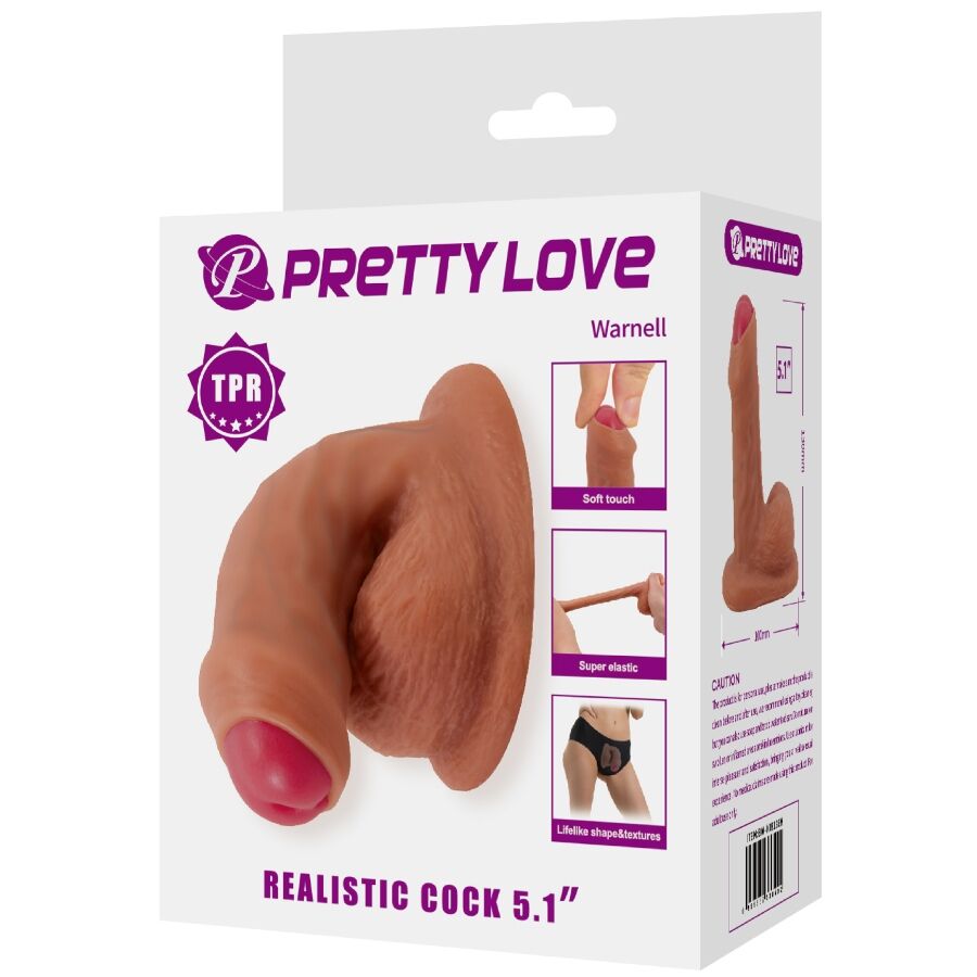 PRETTY LOVE - WARNELL DILDO ULTRA-RÉALISTE ET ÉLASTIQUE 9,5 CM MULATO