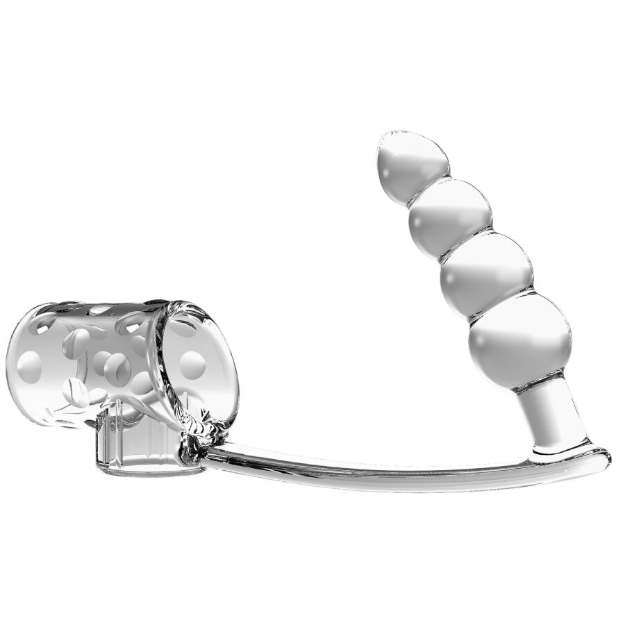 PRETTY LOVE - GAINE PÉNIS AVEC PLUG ANAL TRANSPARENTE