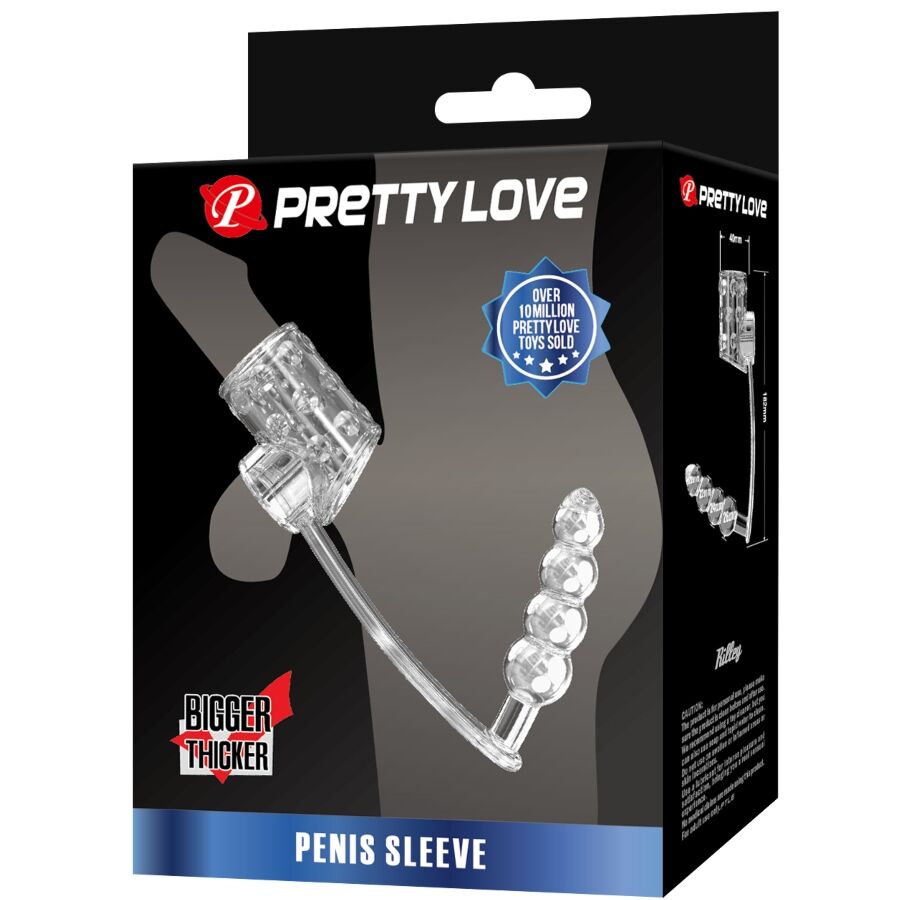 PRETTY LOVE - GAINE PÉNIS AVEC PLUG ANAL TRANSPARENTE