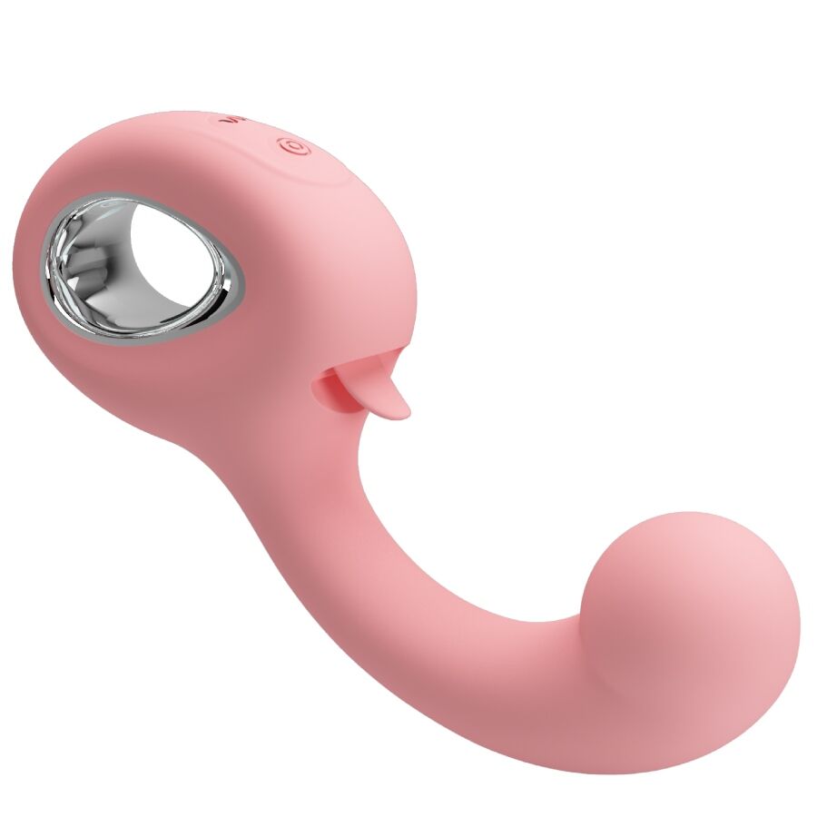 PRETTY LOVE - VIBROMASSEUR POINT G ERYNNYES + STIMULATEUR CLITORIDIEN 10 VIBRATIONS ROSE