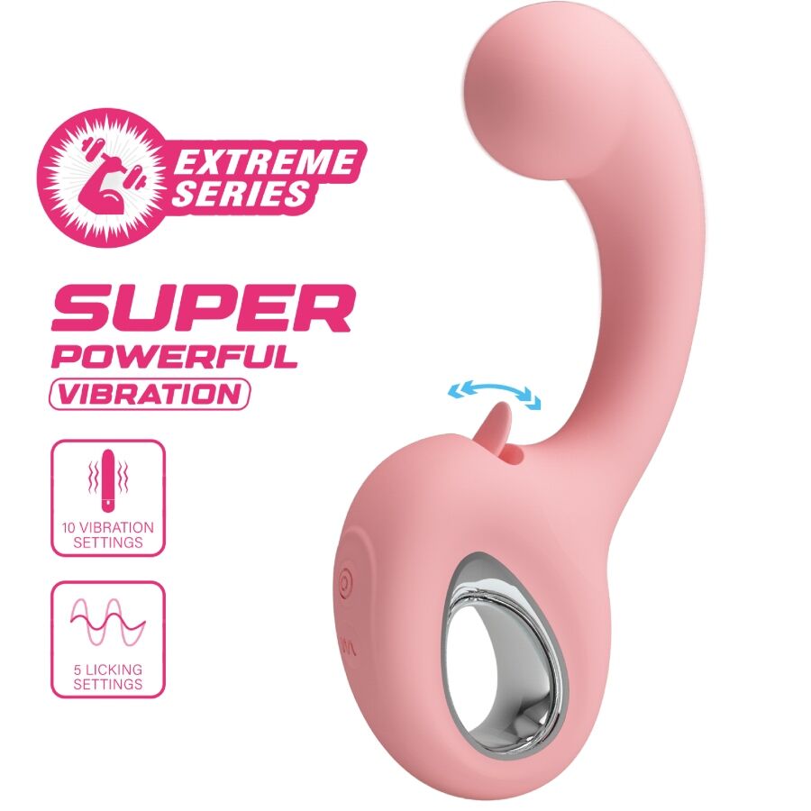 PRETTY LOVE - VIBROMASSEUR POINT G ERYNNYES + STIMULATEUR CLITORIDIEN 10 VIBRATIONS ROSE