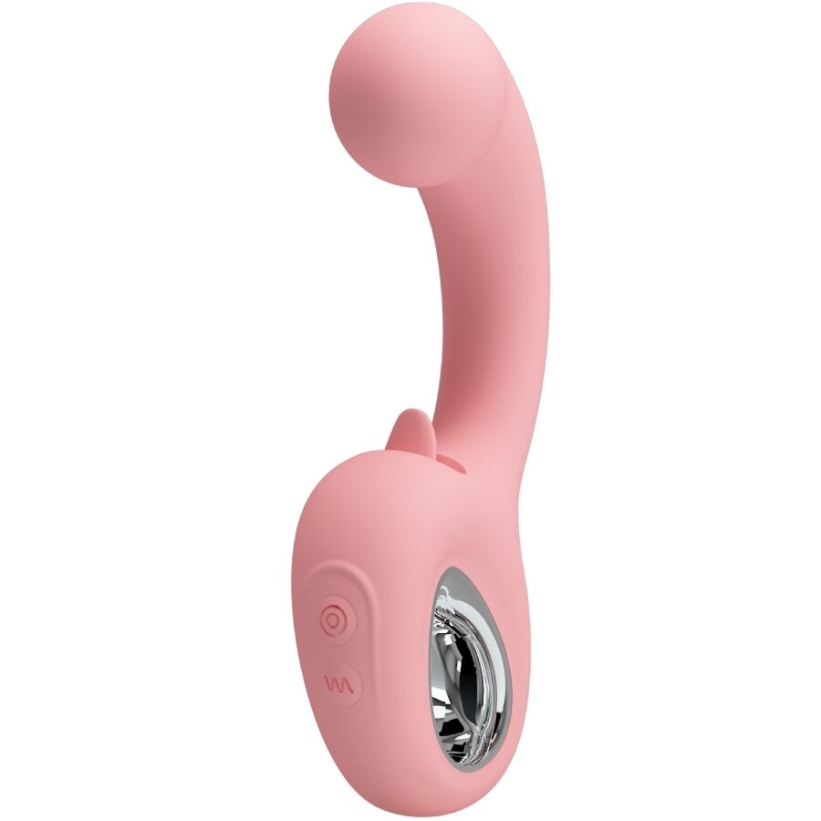 PRETTY LOVE - VIBROMASSEUR POINT G ERYNNYES + STIMULATEUR CLITORIDIEN 10 VIBRATIONS ROSE