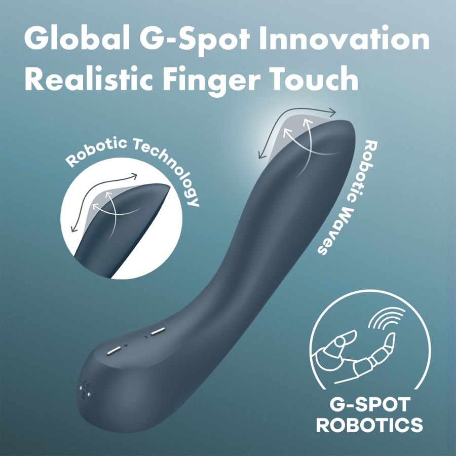 SATISFYER - G-SPOT WAVE 4 VIBREUR 12 PROGRAMMES DE VIBRATION GRIS FONCÉ