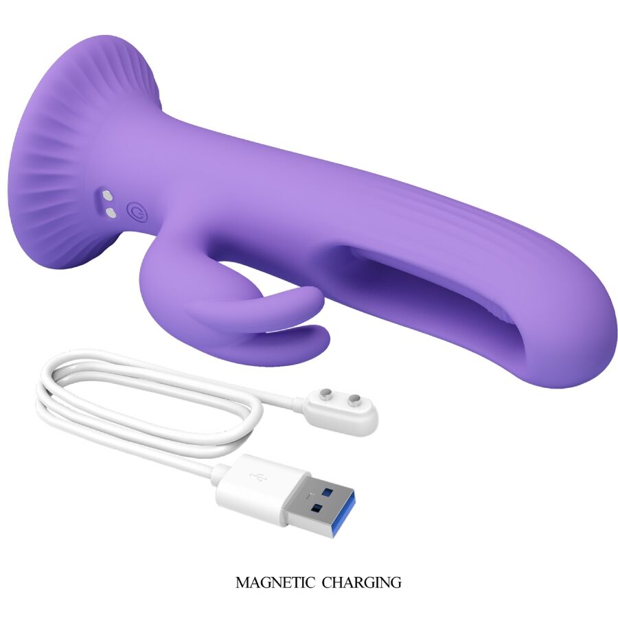 PRETTY LOVE - VIBROMASSEUR LAPIN KILLMOULIS 12 MODES DE VIBRATION VIOLET