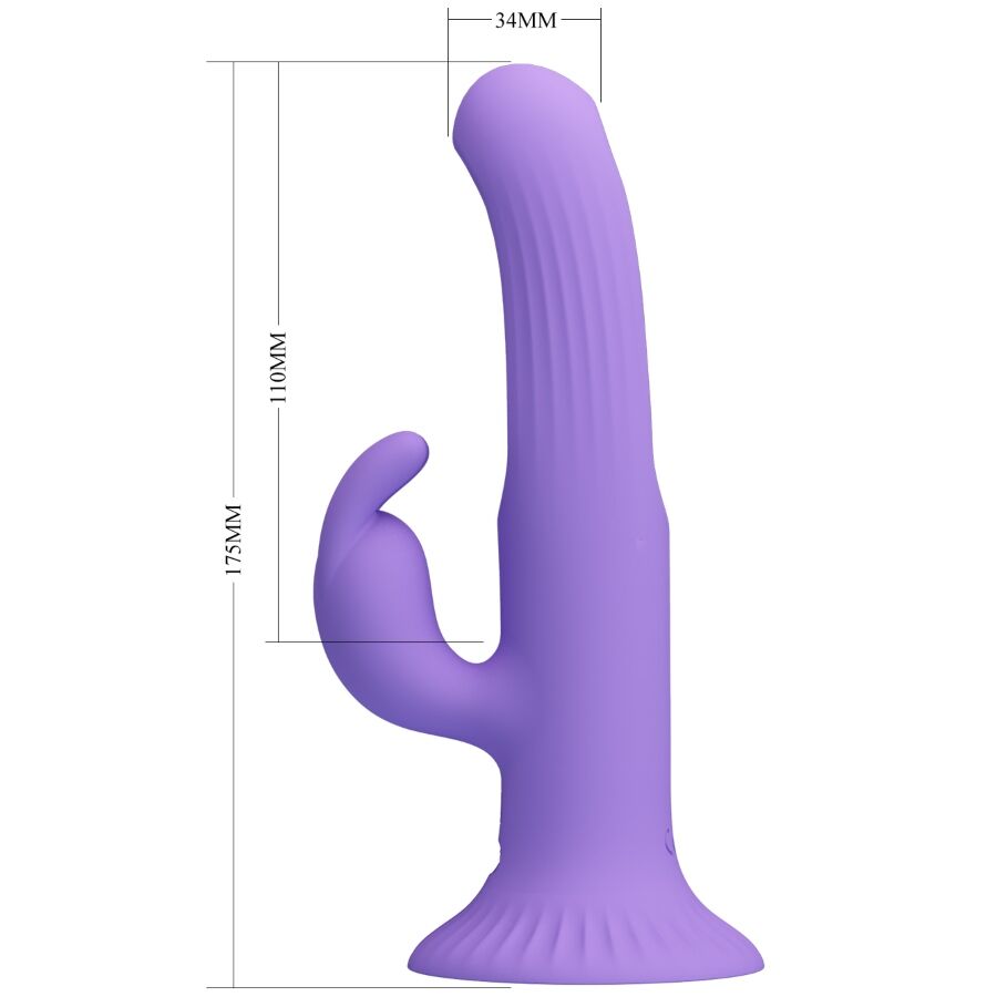 PRETTY LOVE - VIBROMASSEUR LAPIN KILLMOULIS 12 MODES DE VIBRATION VIOLET