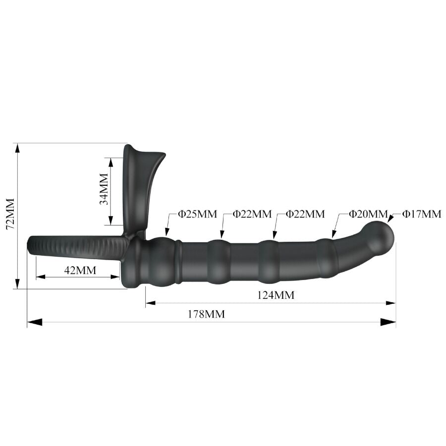 PRETTY LOVE - TATUM VIBRIERENDER PENISRING MIT STECKER 10 VIBRATIONEN SCHWARZ