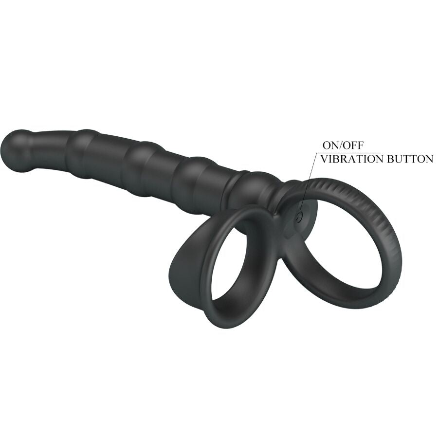 PRETTY LOVE - TATUM VIBRIERENDER PENISRING MIT STECKER 10 VIBRATIONEN SCHWARZ