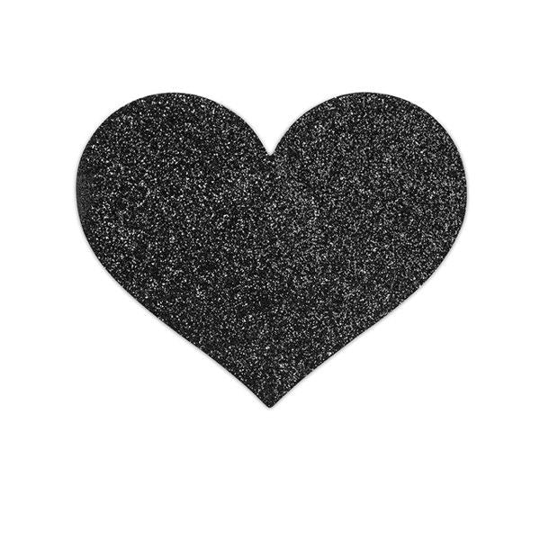 BIJOUX - INDISCRETS FLASH BLACK HEART CACHE-TÉTONS