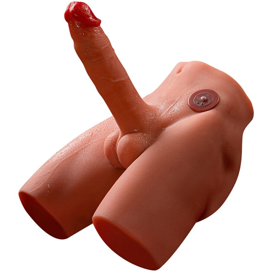 XISE - JASON REALISTISCHER DILDO-MASTURBATOR MIT STOSS- UND VIBRATIONSMÖGLICHKEITEN, 17 CM