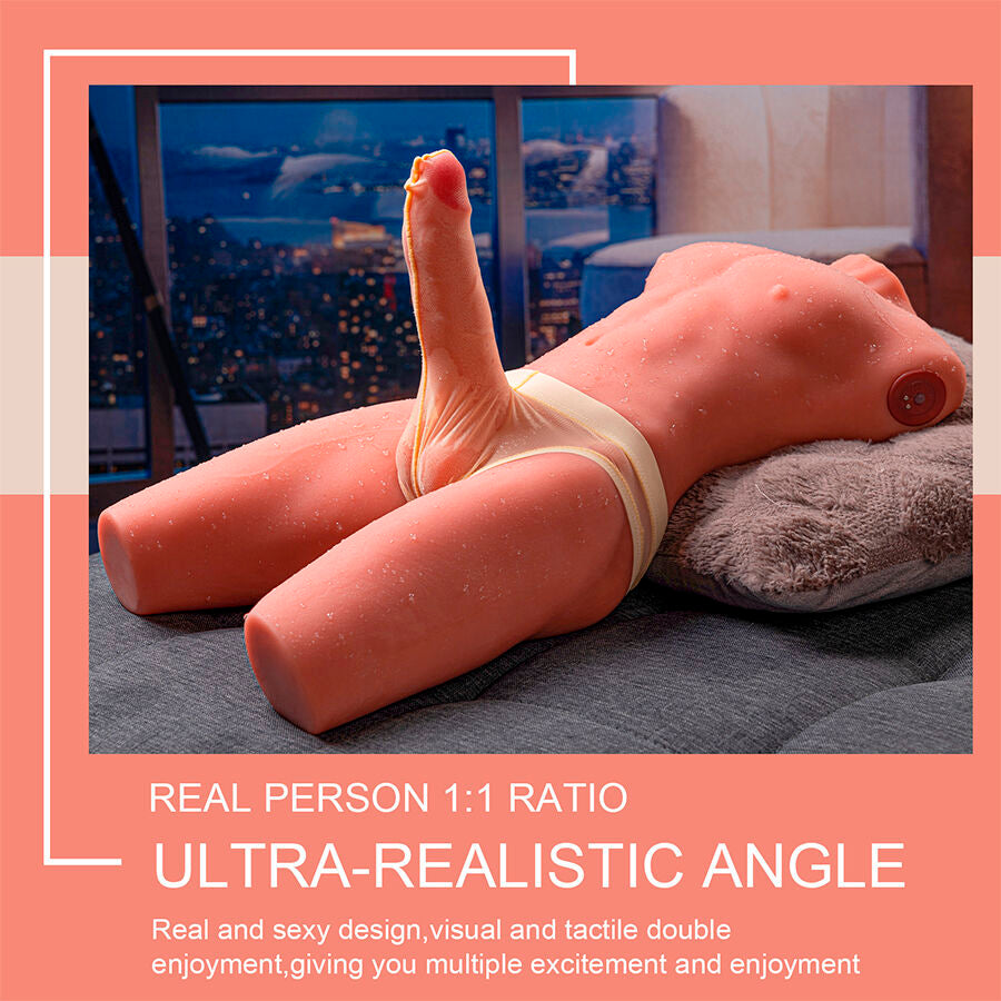 XISE – JASON TORSE MASCULIN RÉALISTE AVEC FONCTIONS DE POUSSÉE ET DE VIBRATION 55 CM