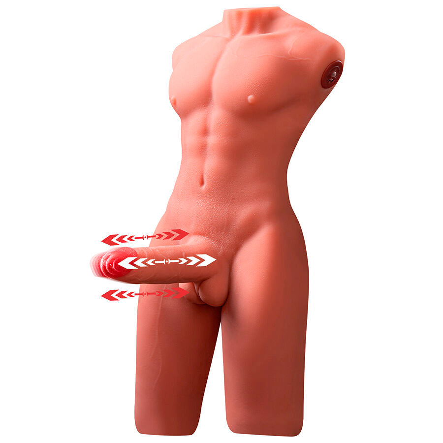 XISE – JASON TORSE MASCULIN RÉALISTE AVEC FONCTIONS DE POUSSÉE ET DE VIBRATION 55 CM