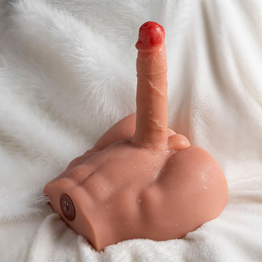 XISE - REALISTISCHER DILDO-MASTURBATOR MIT FRONTPOSITION UND STOSSFUNKTION, 17,5 CM