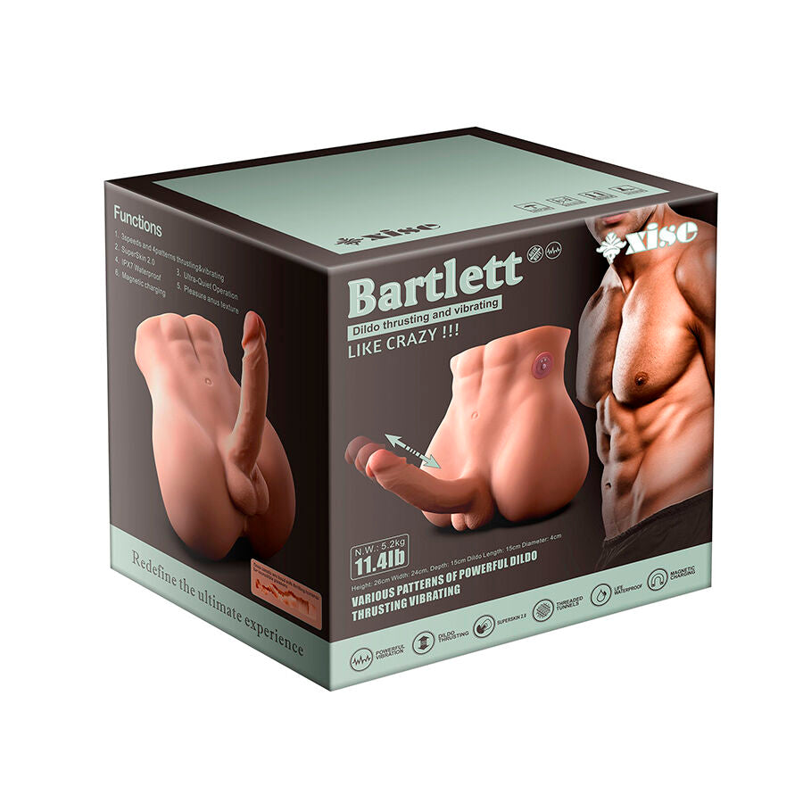 XISE - BERTLETT GODEMICHET GODEMICHET ET MASTURBATEUR ANAL RÉALISTES POSITION AVANT AVEC FONCTION DE POUSSÉE 18 CM